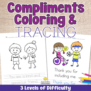 Preview of COMPLIMENT Quotes COLORING PAGES Handwriting Practice & Letter Tracing Paper