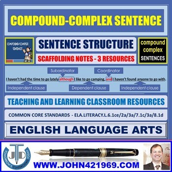 Preview of COMPOUND-COMPLEX SENTENCE STRUCTURE: SCAFFOLDING NOTES - 6 HANDOUTS