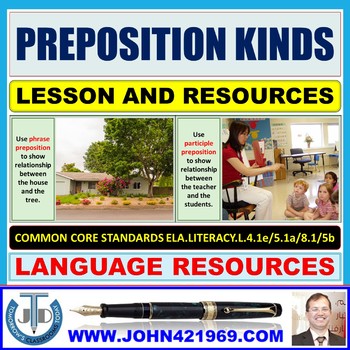 Preview of PREPOSITION KINDS LESSON AND RESOURCES