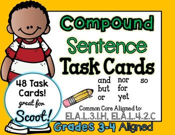 Preview of Compound Sentences Task Cards