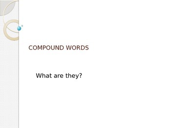 Preview of COMPOUND WORDS