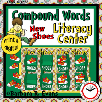 Preview of COMPOUND WORDS LITERACY CENTER Shoes Theme Compound Words Activities