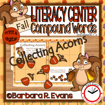 Preview of COMPOUND WORDS LITERACY CENTER Fall Word Work Activity