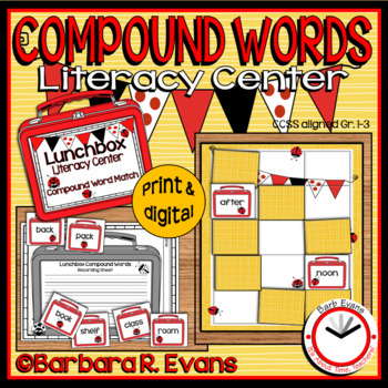 Preview of COMPOUND WORDS LITERACY CENTER School Theme Compound Words Activities