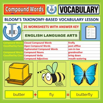 Preview of COMPOUND WORDS - WORKSHEETS WITH ANSWER KEY