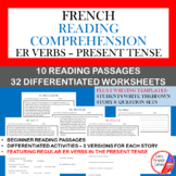 COMPRÉHENSION DE LECTURE: ER Verbs Present Tense | French 