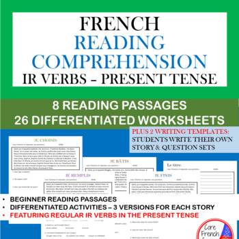 Preview of COMPRÉHENSION DE LECTURE: IR Verbs Present Tense | French Reading Comprehension