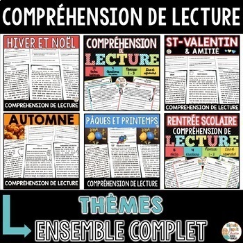 Preview of French Reading Comprehension Activities - COMPRÉHENSION DE LECTURE - 45 textes