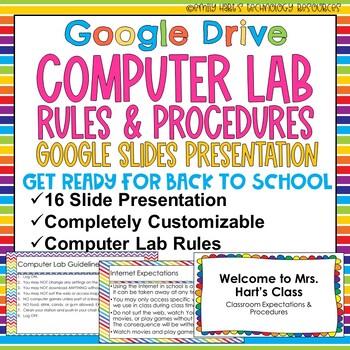 Preview of COMPUTER LAB RULES & PROCEDURES Google Slides - Technology COMPUTER LAB Teacher