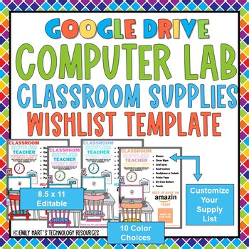 Preview of COMPUTER LAB Teacher WISHLIST TEMPLATE // BACK-TO-SCHOOL SUPPLIES - GOOGLE DRIVE