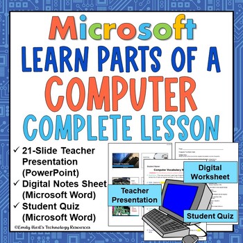 Preview of COMPUTER VOCABULARY: LEARN PARTS OF THE COMPUTER // COMPLETE LESSON