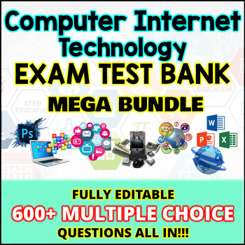 Preview of COMPUTERS AND INTERNET Technology 600+ Questions Exam Bank MEGA BUNDLE