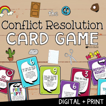 Preview of CONFLICT RESOLUTION: Print+ Digital SEL Game| Social Emotional Distance Learning