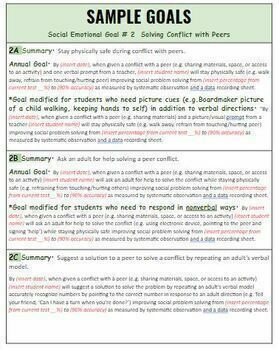 Conflict Resolution: Social Skills Iep Goals, Data Sheets, (Preschool-5Th Grade)