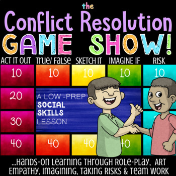 Preview of CONFLICT RESOLUTION: Social Skills School Counseling Lesson | Digital SEL