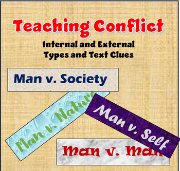 Preview of CONFLICT lesson: Students identify internal or external and explain with KEY