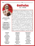 CONFUCIUS & CONFUSCIANISM Word Search Puzzle Worksheet Activity