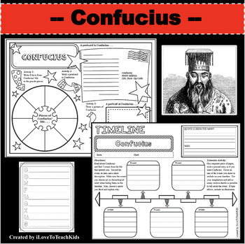 Preview of CONFUCIUS Research Project Timeline Poster Poem Biography Graphic Organizer