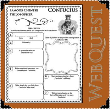Preview of CONFUCIUS WebQuest Research Project Biography Notes