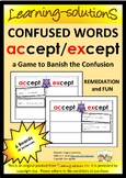 COMMONLY CONFUSED WORDS - GAME accept-except 6 BOARDS/48 S