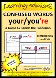 COMMONLY CONFUSED WORDS Game: your-you're   6 Boards 48 Se