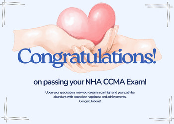 Preview of CONGRATULATIONS AWARD: Passing CCMA NHA Certification!