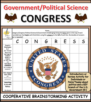 Preview of CONGRESS: A Government & Political Science Cooperative Activity (Grades 6-12)