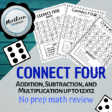 CONNECT FOUR 2.0: 6 and 12 sided dice games for math operations