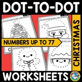 CONNECT THE DOT TO DOT CHRISTMAS MATH COLORING PAGES NUMBE