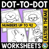 CONNECT THE DOT TO DOT EASTER MATH COLORING PAGES APRIL NU