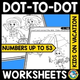 CONNECT THE DOT TO DOT JUNE REVIEW MATH COLORING PAGES NUM
