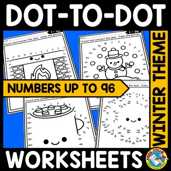 Preview of CONNECT THE DOT TO DOT WINTER MATH COLORING PAGES DECEMBER NUMBER ACTIVITY SHEET