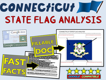 Preview of CONNECTICUT State Flag Analysis: fillable boxes, analysis and fast facts