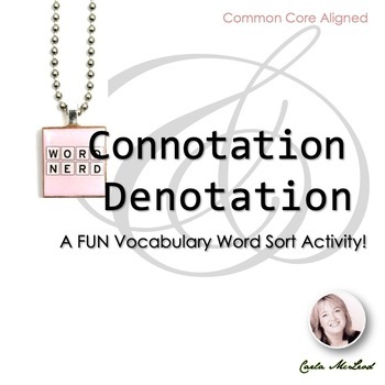 Preview of CONNOTATION & DENOTATION:  FUN WORD SORT ACTVITY (Common Core Aligned)