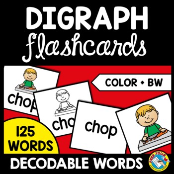 Preview of CONSONANT DIGRAPHS FLASH CARDS DECODABLE WORD WORK ACTIVITY KINDERGARTEN PHONICS