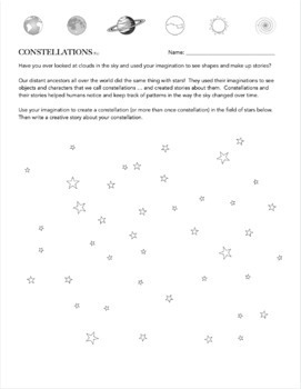 Preview of CONSTELLATIONS - a creative drawing and writing activity