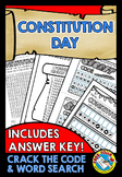 CONSTITUTION DAY ACTIVITY WORKSHEETS WORD SEARCH & CRACK T
