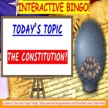 Preview of Constitution Day Middle and High School History Interactive Bingo Game