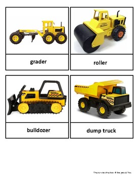 CONSTRUCTION TRUCKS Vocabulary Cards for Toddlers and Preschoolers