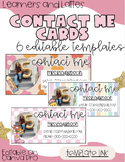 CONTACT ME CARDS 24-25 | EDITABLE TEMPLATE | BACK TO SCHOOL