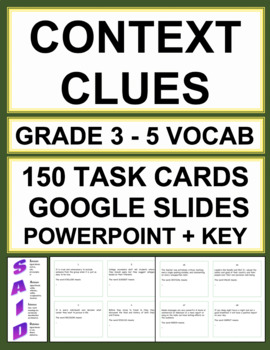 Preview of Context Clues Task Cards Bundle | Grades 3 - 5