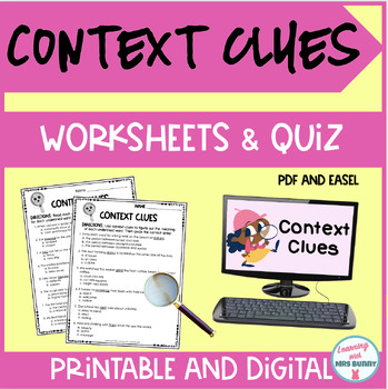 Preview of CONTEXT CLUES | Activities and Quiz Vocabulary Strategies