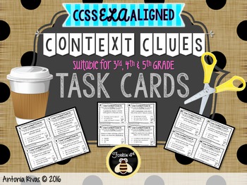 Preview of CONTEXT CLUES Task Cards {28 cards aligned to L.4, RL.4 and RI.4}