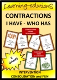 CONTRACTIONS - I Have/Who Has - 2 Games - Short (18 Cards)