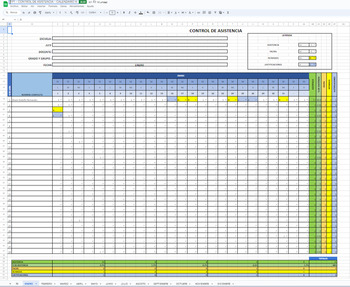 CONTROL DE ASISTENCIA 2024 - CALENDARIO A by Ms Reginas English Corner