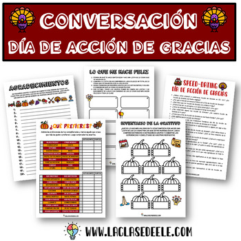 Preview of CONVERSACIÓN Y EXPRESIÓN ORAL PARA EL DÍA DE ACCIÓN DE GRACIAS (THANKSGIVING)