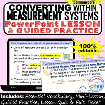 Preview of CONVERT MEASUREMENT SYSTEMS PowerPoint Lesson & Practice | Distance Learning