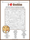 COOKIES Word Search Puzzle Worksheet Activity