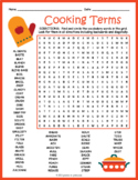 (4th, 5th, 6th, 7th Grade) COOKING TERMS Word Search Puzzl