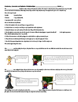 Preview of COOKING WITH CONDUCTION, CONVECTION AND RADIATION WORKSHEET W/ANSWER KEY
